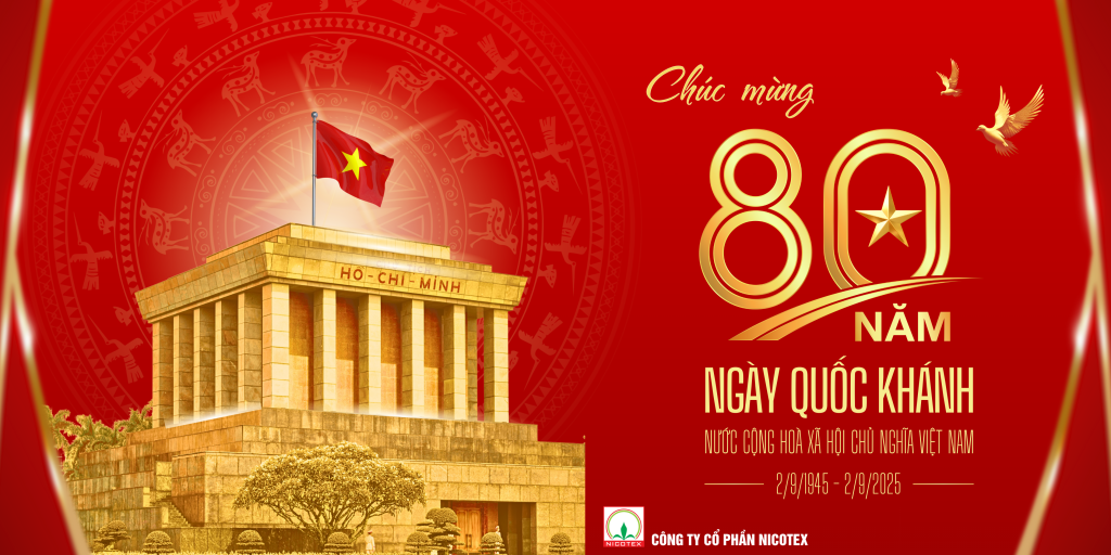 Banner Chuc mung Ky niem 80 nam Ngay Quoc khanh Viet Nam Trang trong Do vang
